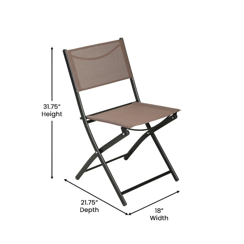 Lot de 4 chaises pliantes commerciales d'extérieur Flex Comfort avec cadre en métal