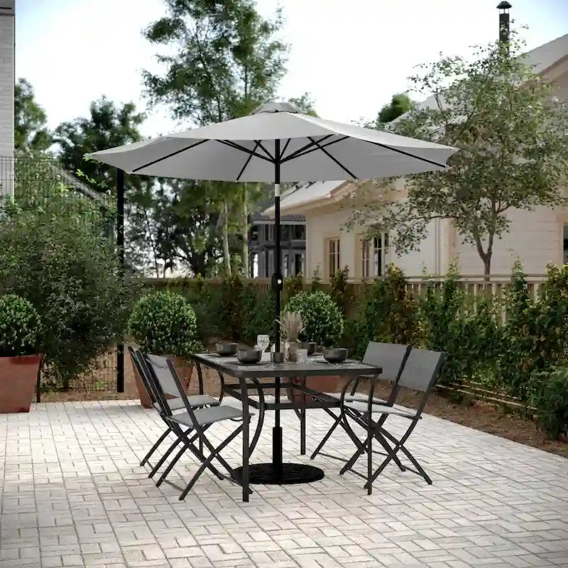 Lot de 4 chaises pliantes commerciales d'extérieur Flex Comfort avec cadre en métal