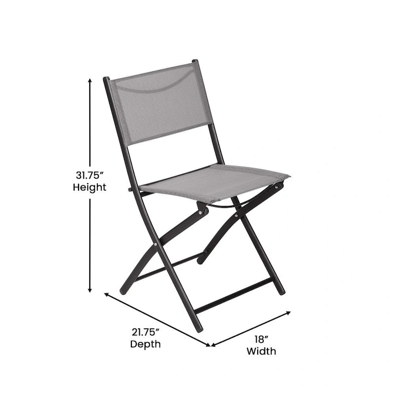 Lot de 4 chaises pliantes commerciales d'extérieur Flex Comfort avec cadre en métal