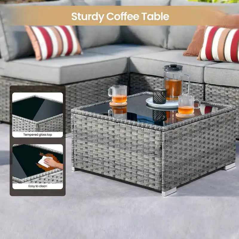 Ensemble de canapé sectionnel de patio extérieur 9 pièces XIZZI