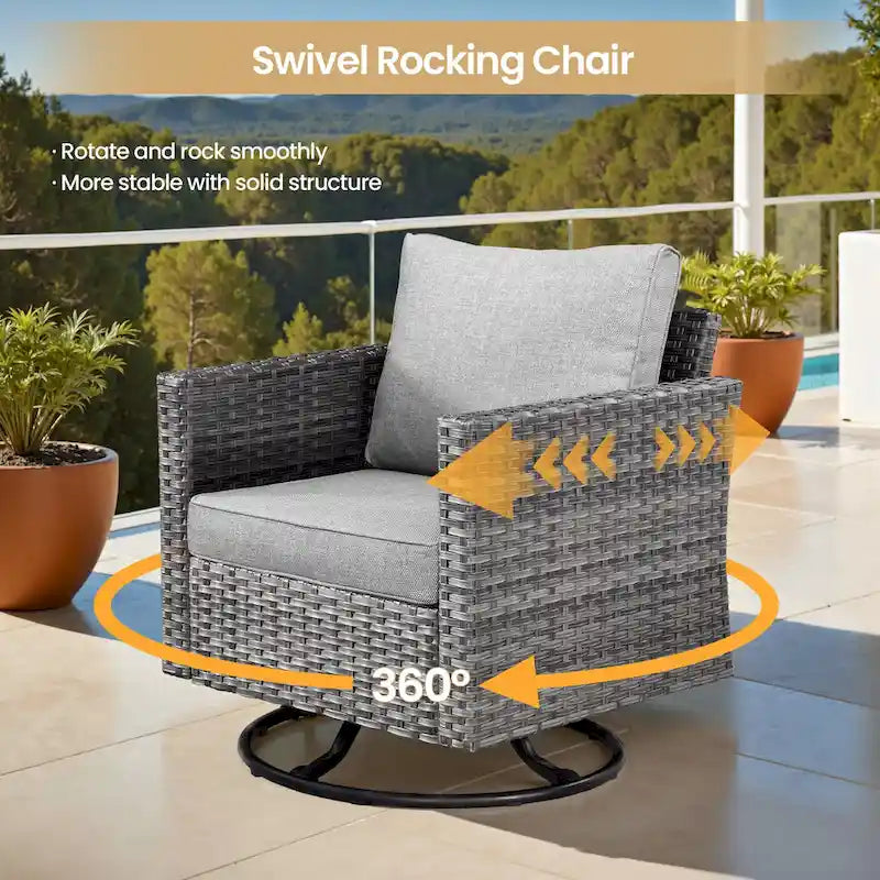 Ensemble de canapé sectionnel de patio extérieur 9 pièces XIZZI