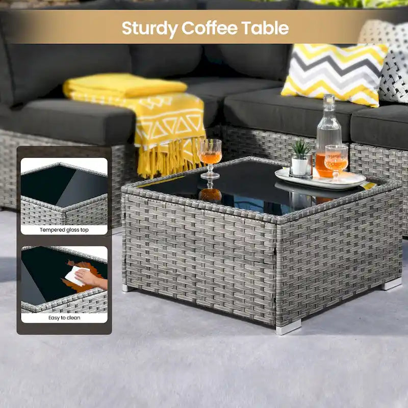 Ensemble de canapé sectionnel de patio extérieur 9 pièces XIZZI