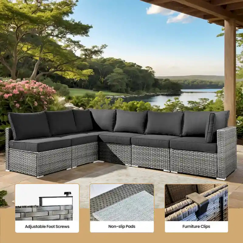 Ensemble de canapé sectionnel de patio extérieur 9 pièces XIZZI