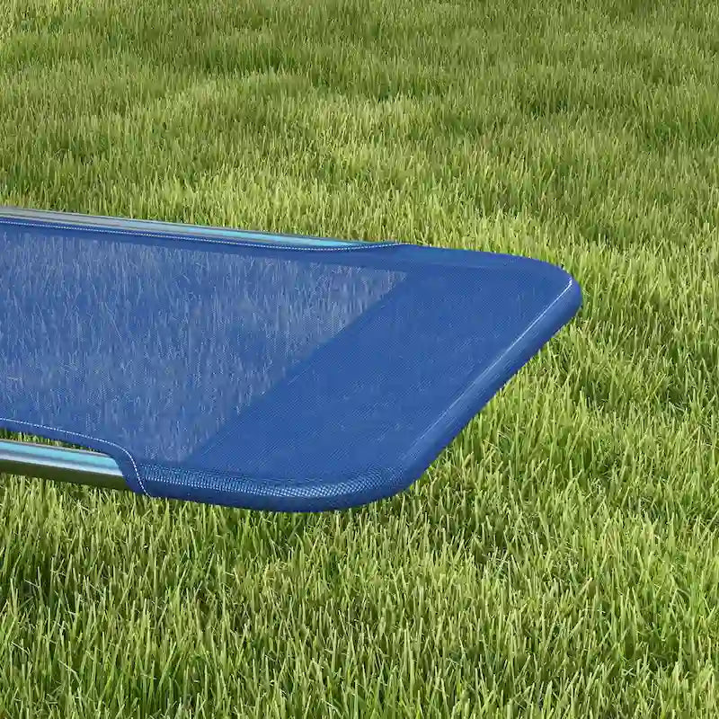 Outsunny Lot de 2 Chaises Longues Pliantes, Chaises de Piscine pour Bain de Soleil, Chaises Longues d'Extérieur avec Dossier Inclinable à 6 Positions