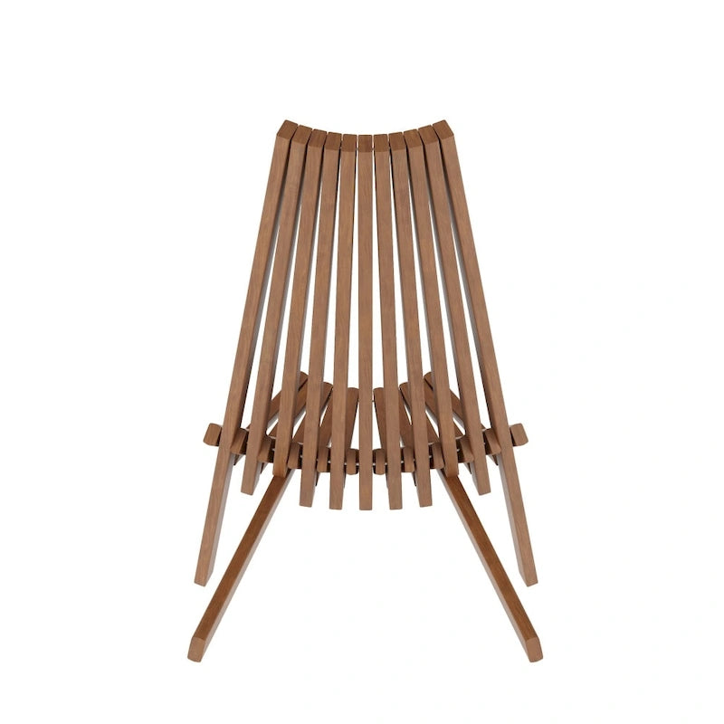 Chaise longue de patio pliante en bois d'acacia massif bas profil pour l'intérieur/l'extérieur
