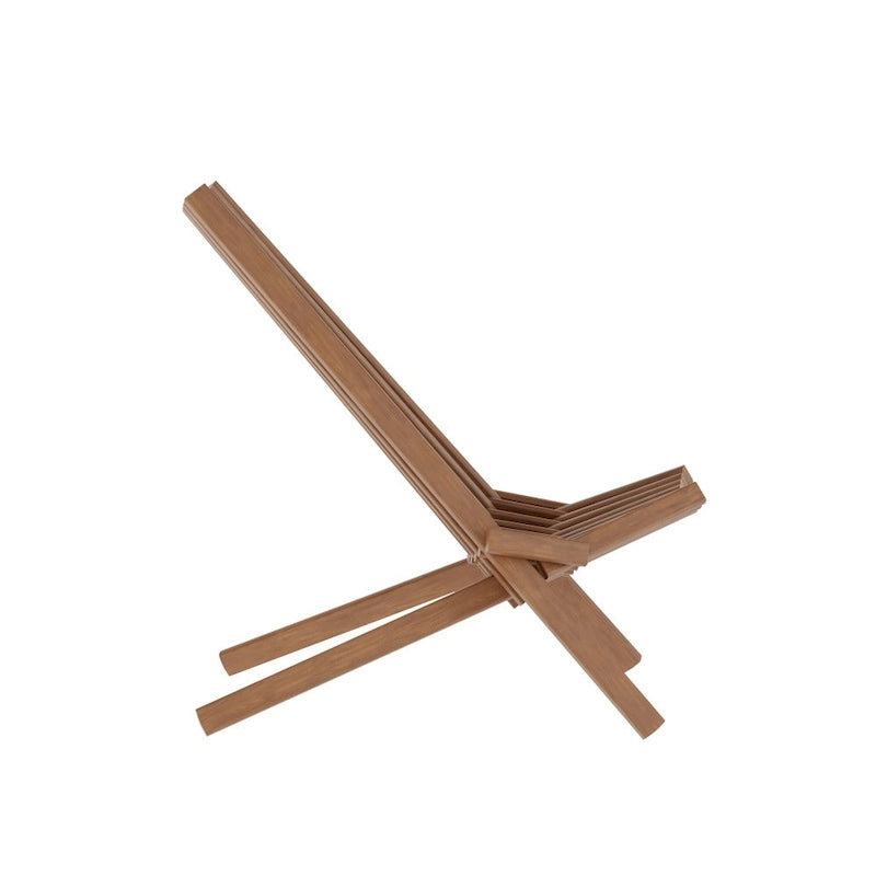Chaise longue de patio pliante en bois d'acacia massif bas profil pour l'intérieur/l'extérieur