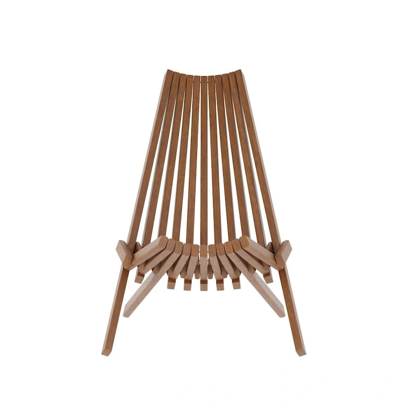 Chaise longue de patio pliante en bois d'acacia massif bas profil pour l'intérieur/l'extérieur