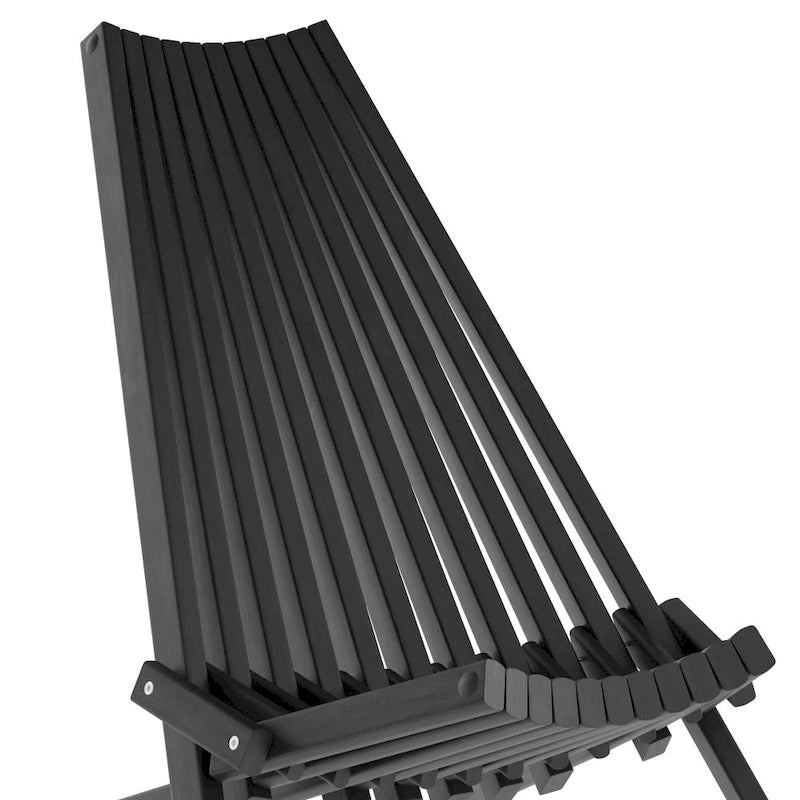 Chaise longue de patio pliante en bois d'acacia massif bas profil pour l'intérieur/l'extérieur