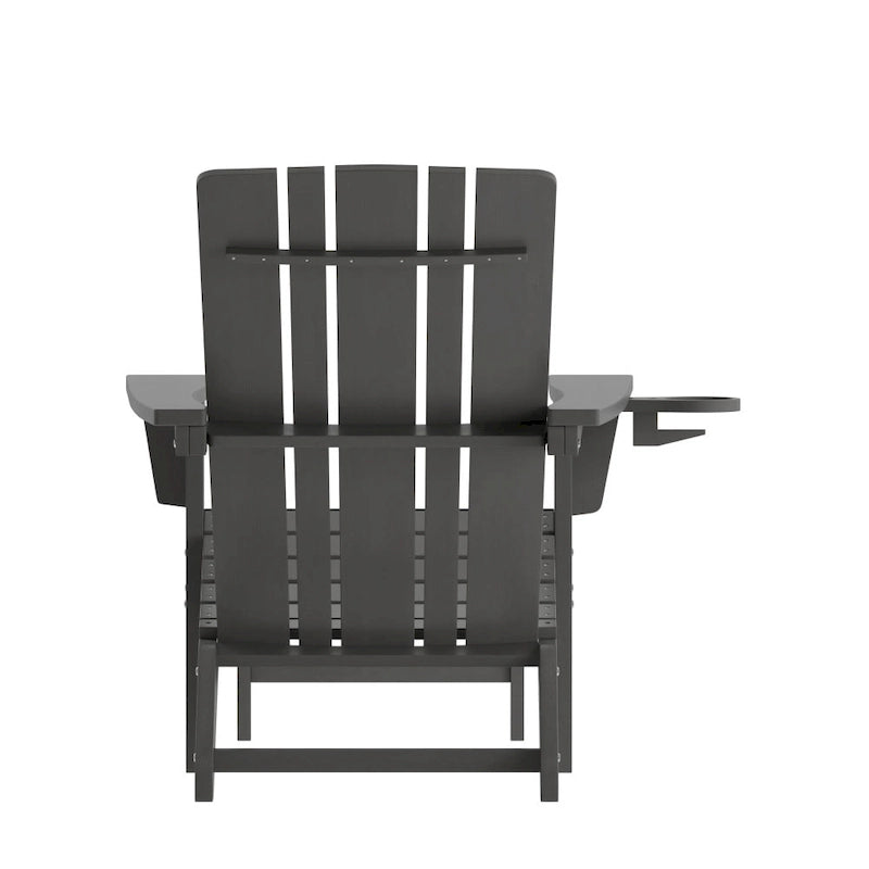 Chaise Adirondack commerciale tout temps avec pouf escamotable et porte-gobelet