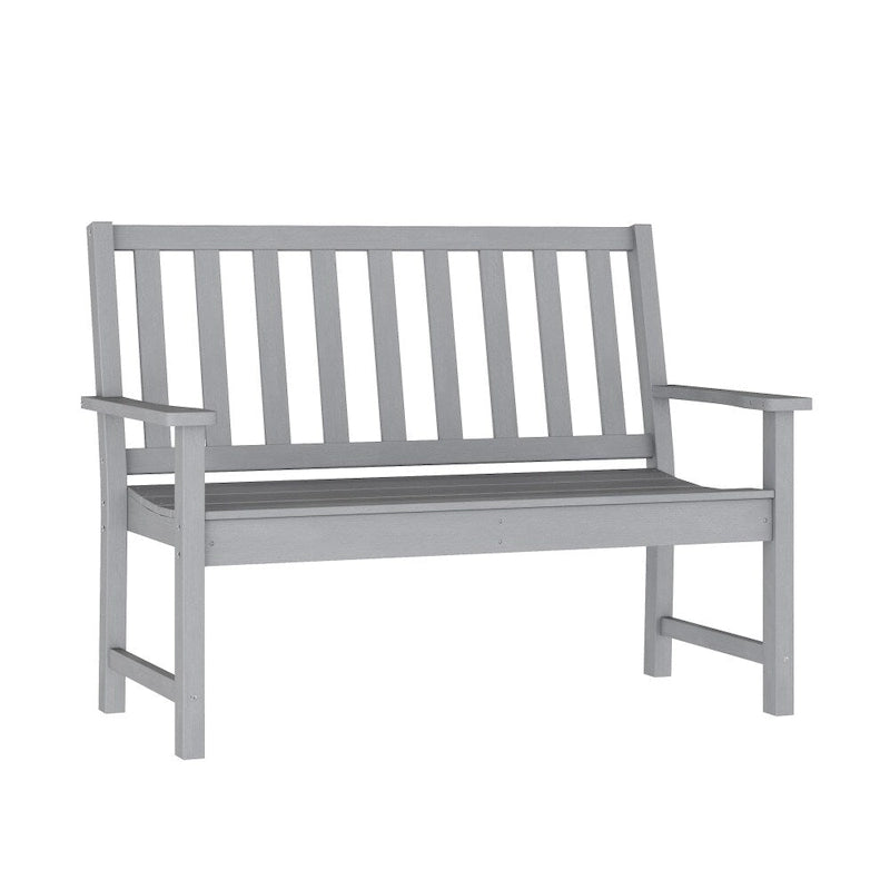 Banc commercial robuste toutes saisons en PEHD recyclé avec assise incurvée