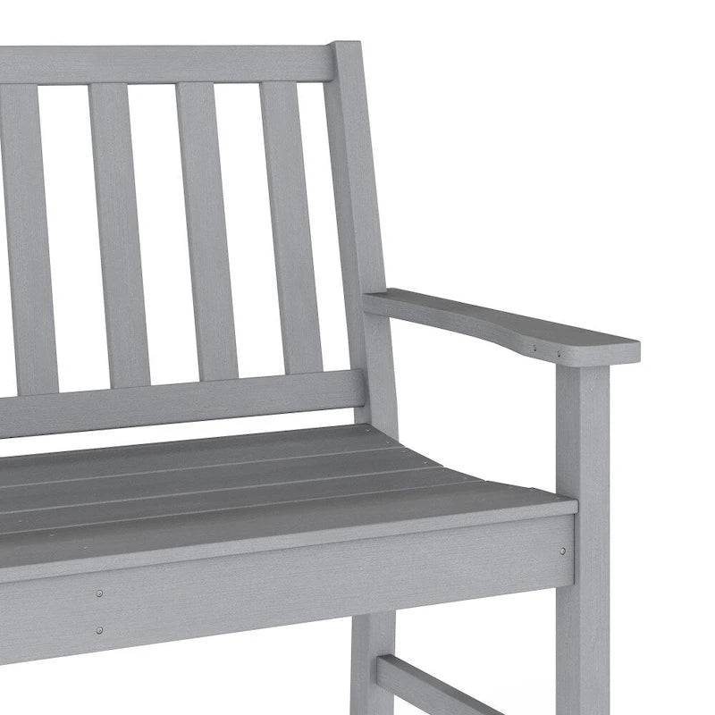Banc commercial robuste toutes saisons en PEHD recyclé avec assise incurvée