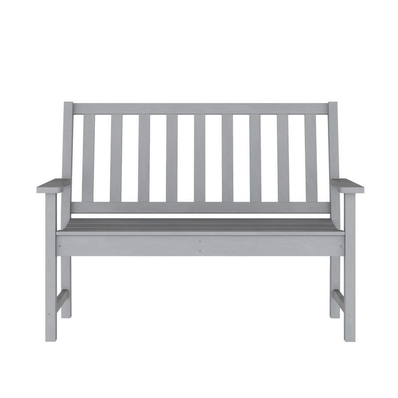 Banc commercial robuste toutes saisons en PEHD recyclé avec assise incurvée