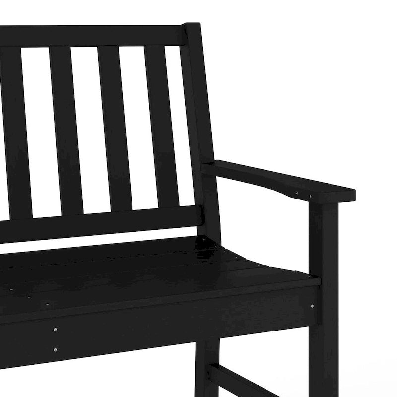 Banc commercial robuste toutes saisons en PEHD recyclé avec assise incurvée