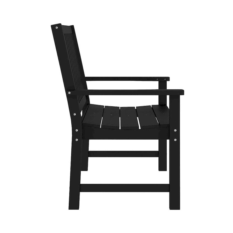 Banc commercial robuste toutes saisons en PEHD recyclé avec assise incurvée