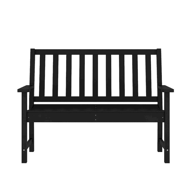 Banc commercial robuste toutes saisons en PEHD recyclé avec assise incurvée