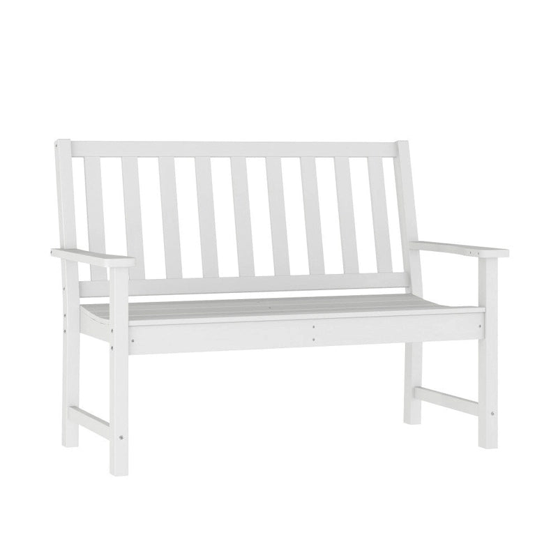Banc commercial robuste toutes saisons en PEHD recyclé avec assise incurvée