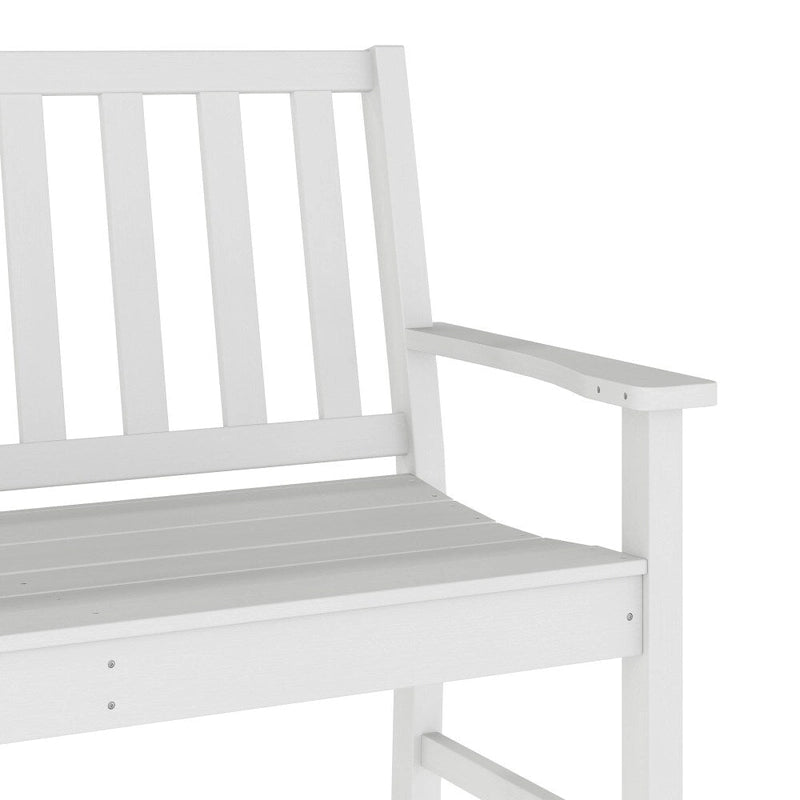 Banc commercial robuste toutes saisons en PEHD recyclé avec assise incurvée