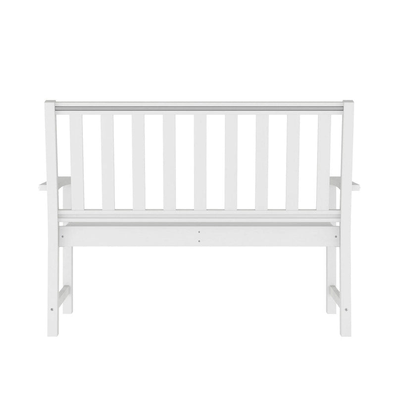Banc commercial robuste toutes saisons en PEHD recyclé avec assise incurvée