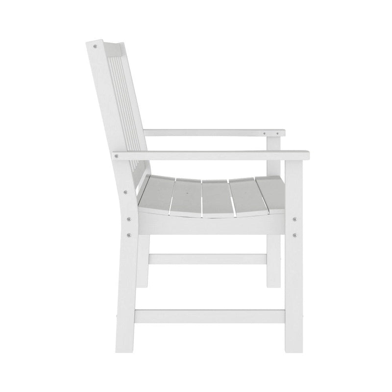 Banc commercial robuste toutes saisons en PEHD recyclé avec assise incurvée