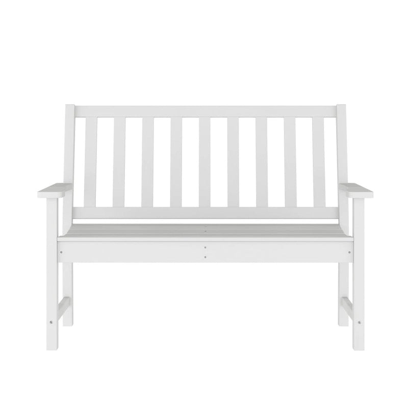 Banc commercial robuste toutes saisons en PEHD recyclé avec assise incurvée