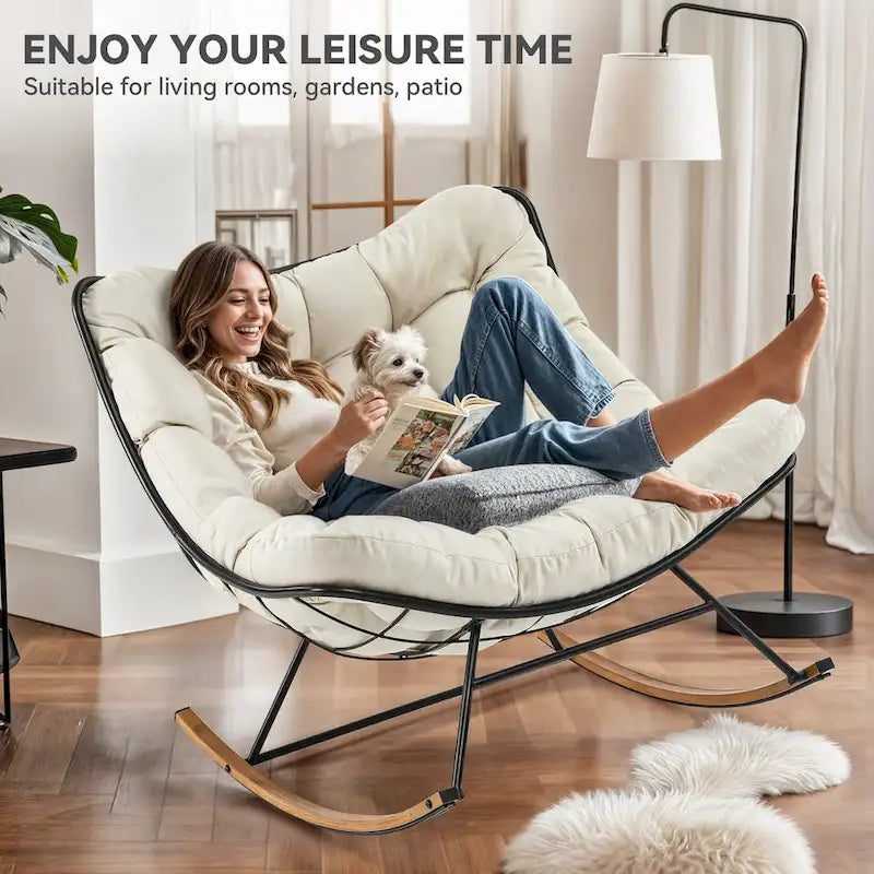 Fauteuil à bascule d'extérieur Moasis avec coussin