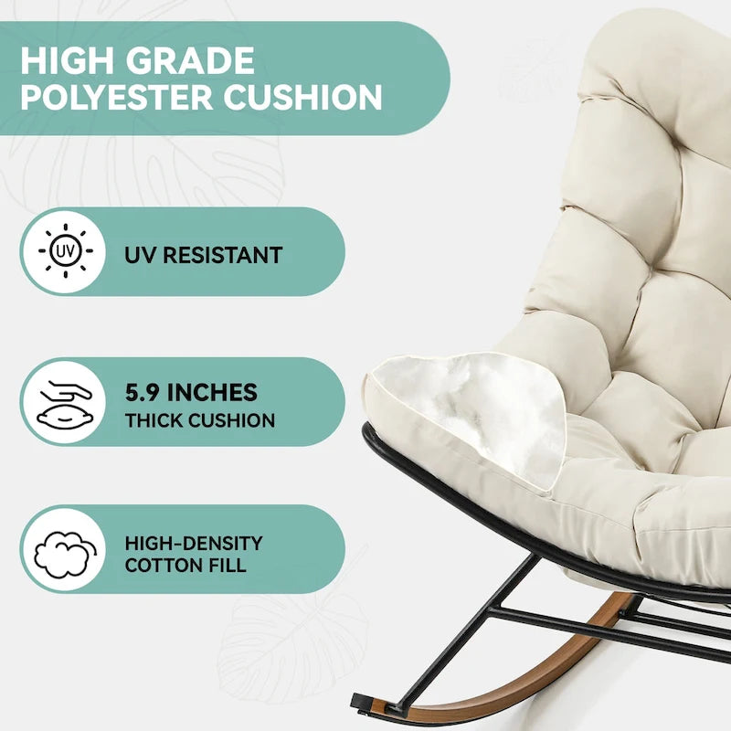 Fauteuil à bascule d'extérieur Moasis avec coussin