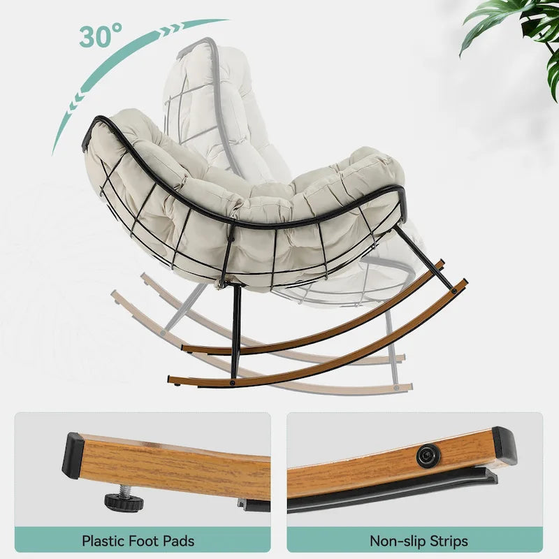 Fauteuil à bascule d'extérieur Moasis avec coussin