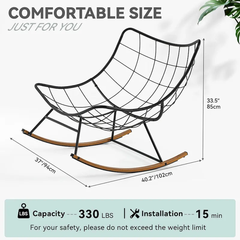 Fauteuil à bascule d'extérieur Moasis avec coussin
