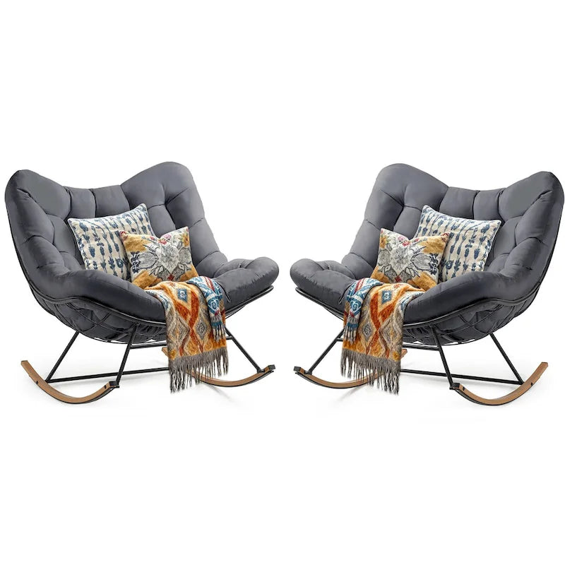 Fauteuil à bascule d'extérieur Moasis avec coussin