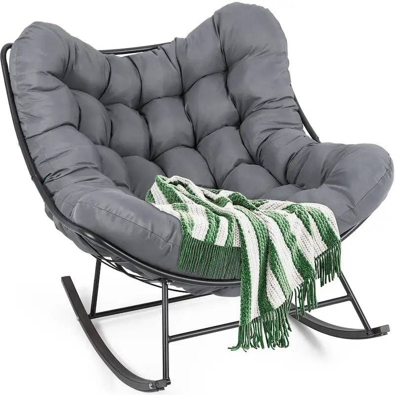 Fauteuil à bascule d'extérieur Moasis avec coussin