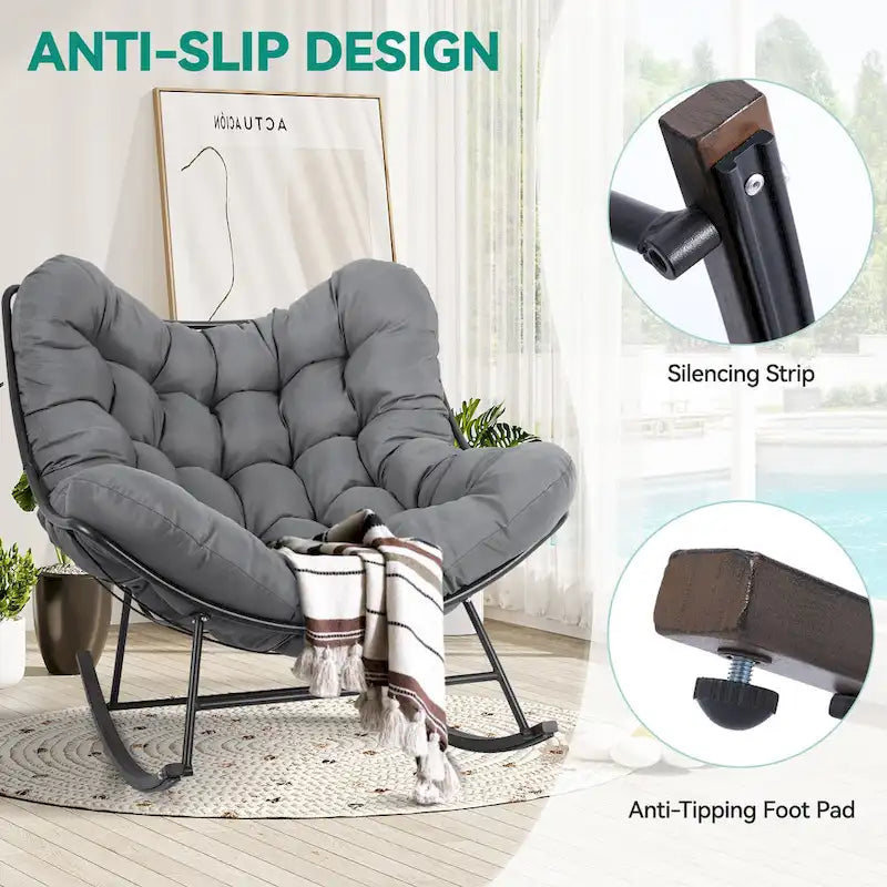 Fauteuil à bascule d'extérieur Moasis avec coussin