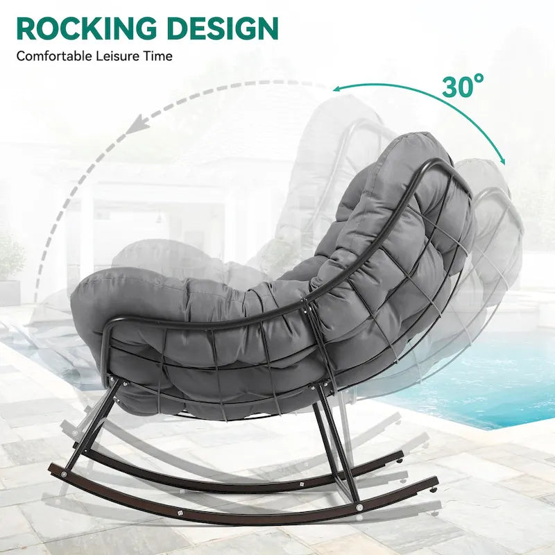 Fauteuil à bascule d'extérieur Moasis avec coussin