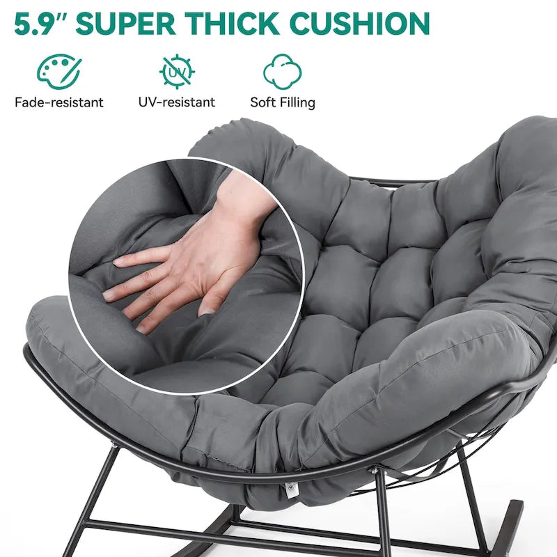 Fauteuil à bascule d'extérieur Moasis avec coussin