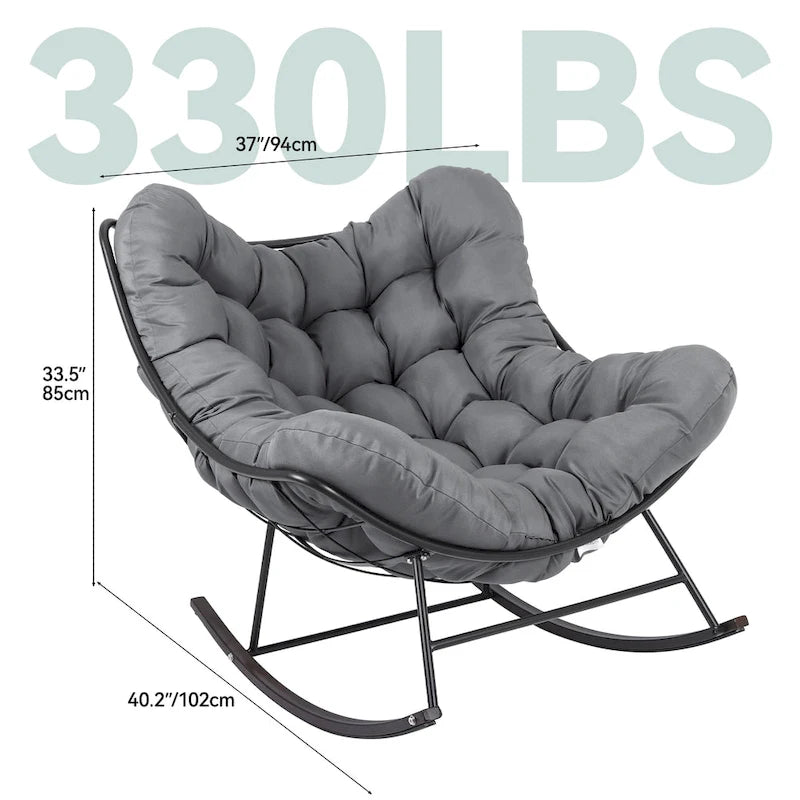 Fauteuil à bascule d'extérieur Moasis avec coussin