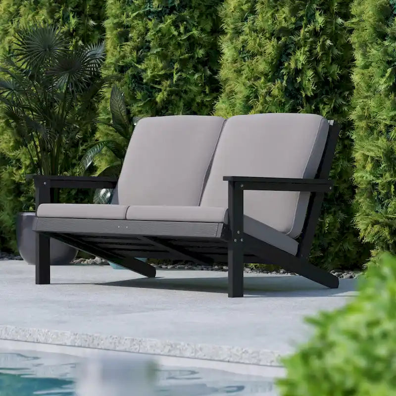 All-Weather Poly Resin Adirondack Loveseat & Cushions
