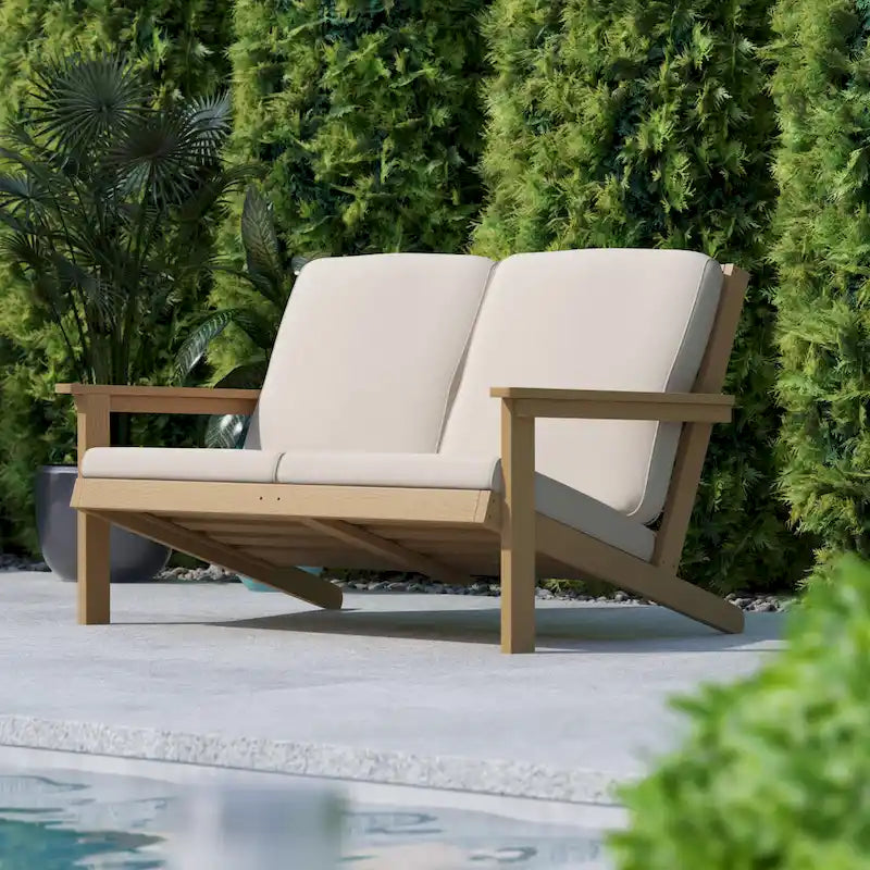 Causeuse et coussins Adirondack tout temps en résine de polyéthylène