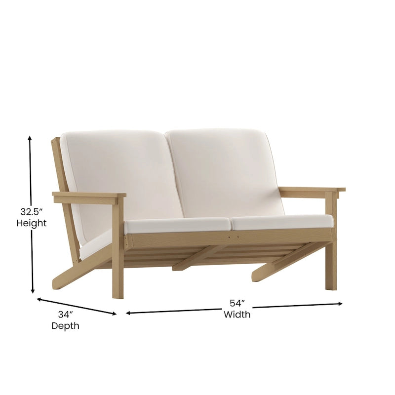 Causeuse et coussins Adirondack tout temps en résine de polyéthylène