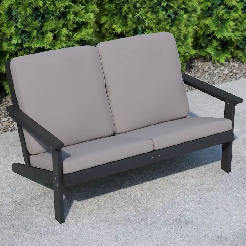 Causeuse et coussins Adirondack tout temps en résine de polyéthylène