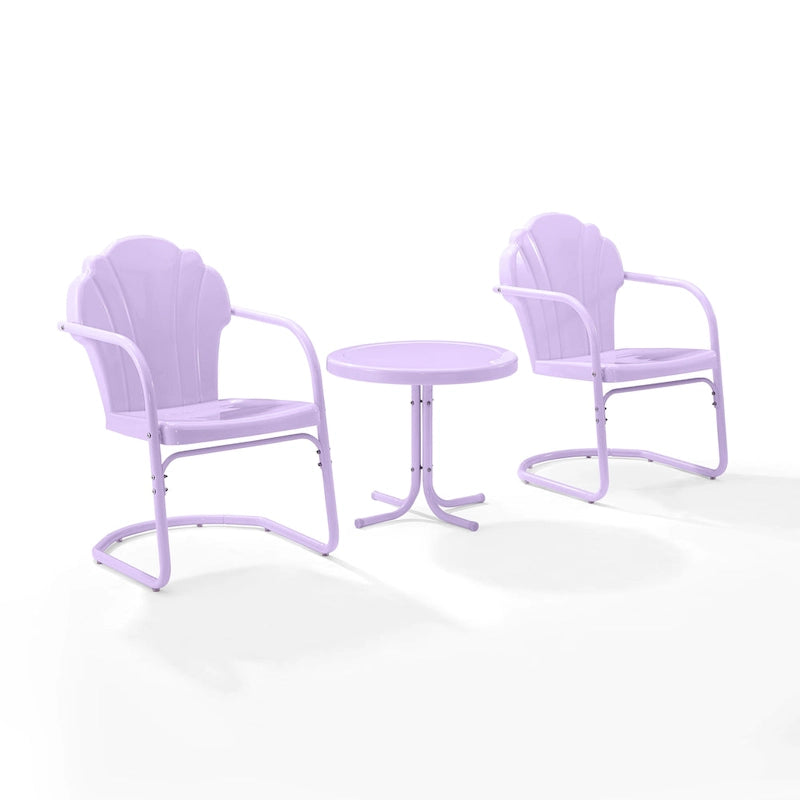 Ensemble de 3 chaises de jardin rétro Crosley Tulip