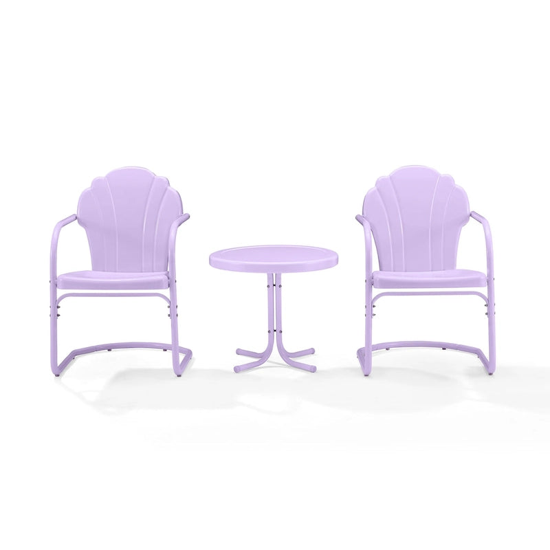 Ensemble de 3 chaises de jardin rétro Crosley Tulip