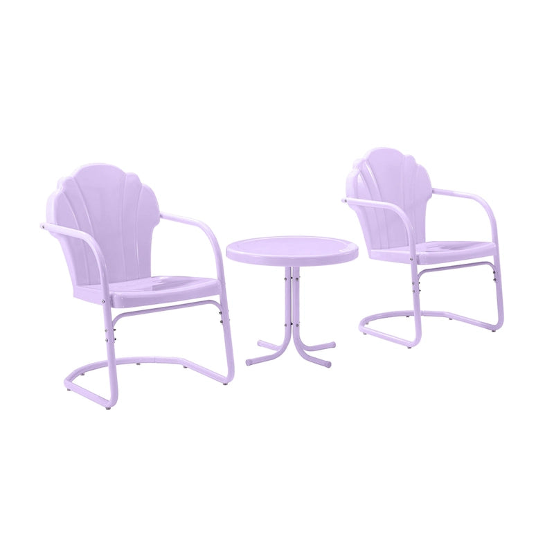 Ensemble de 3 chaises de jardin rétro Crosley Tulip