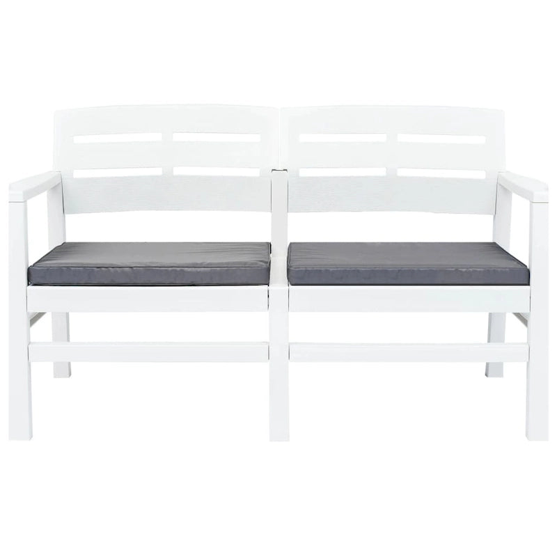 vidaXL Banc de jardin causeuse 2 places avec coussins en plastique - 52,4x25,6x29,3