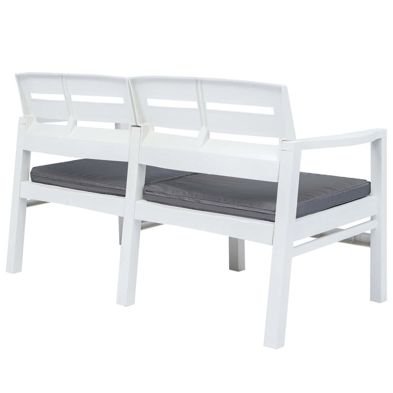 vidaXL Banc de jardin causeuse 2 places avec coussins en plastique - 52,4x25,6x29,3