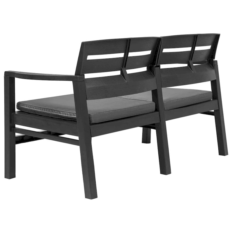 vidaXL Banc de jardin causeuse 2 places avec coussins en plastique - 52,4x25,6x29,3