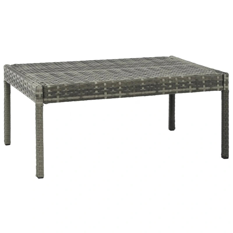 vidaXL Salon de jardin 3 pièces avec coussins résine tressée gris – 180 x 60 x 60 cm