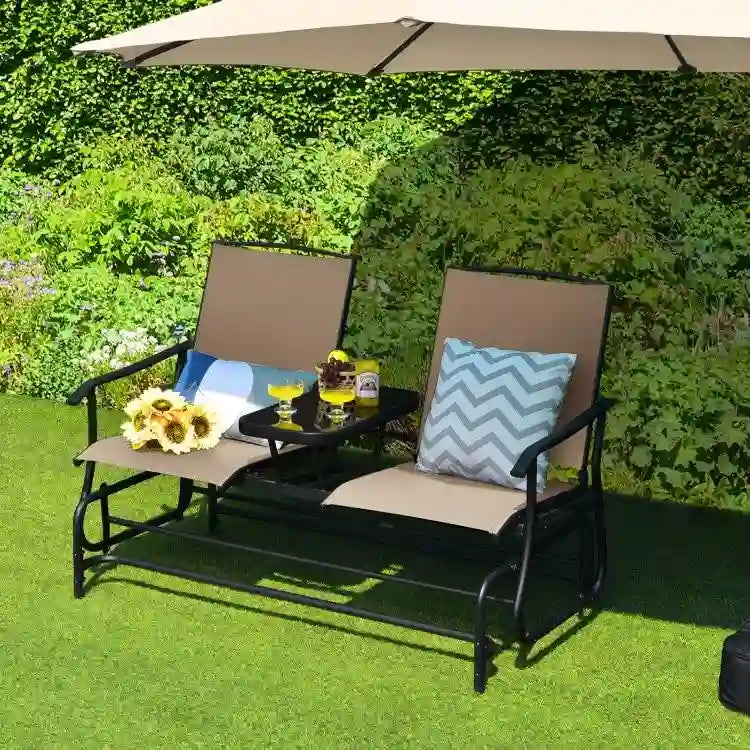 Causeuse confortable 2 places pour patio et jardin - 57 x 28 x 38 (L x l x H)
