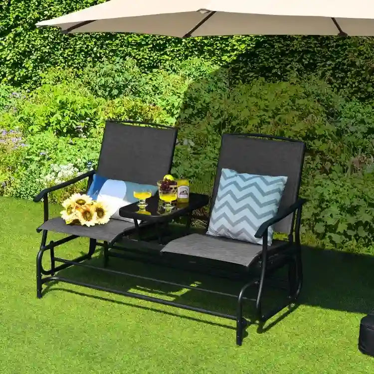 Causeuse confortable 2 places pour patio et jardin - 57 x 28 x 38 (L x l x H)