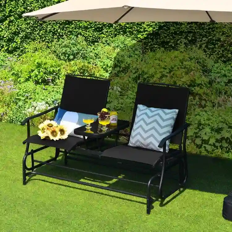 Causeuse confortable 2 places pour patio et jardin - 57 x 28 x 38 (L x l x H)