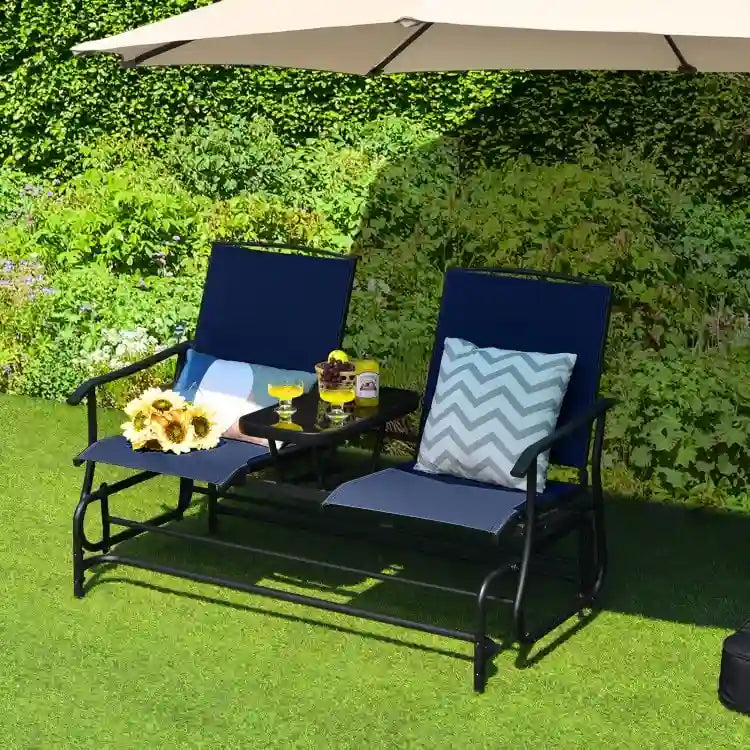 Causeuse confortable 2 places pour patio et jardin - 57 x 28 x 38 (L x l x H)