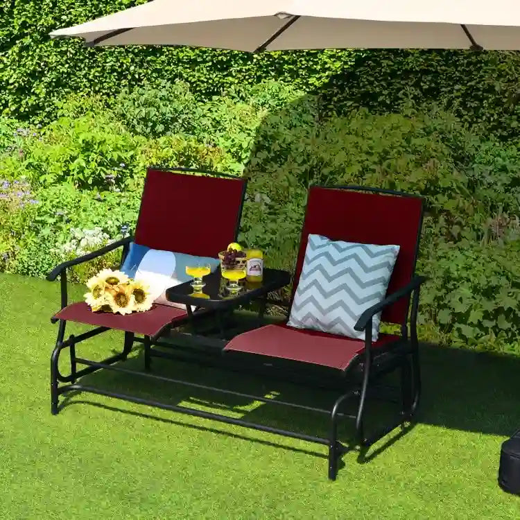 Causeuse confortable 2 places pour patio et jardin - 57 x 28 x 38 (L x l x H)